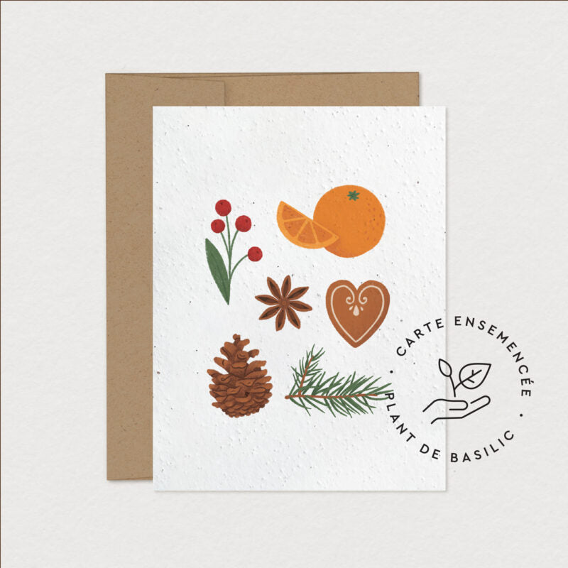 Carte de souhaits PARFUM DES FÊTES (à planter)