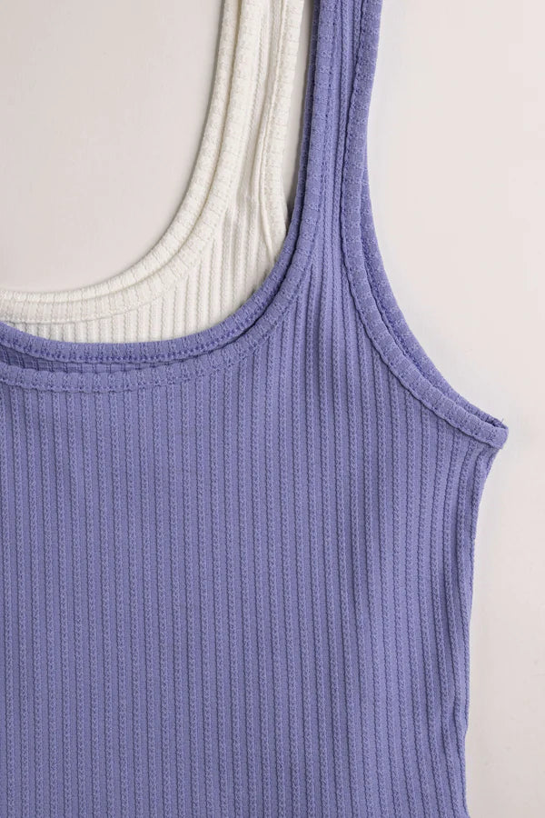 Camisole côtelée lavande