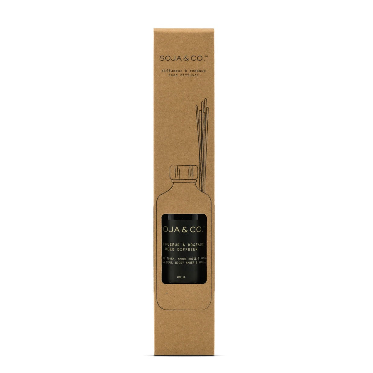 Diffuseur à roseaux FÈVE DE TONKA, AMBRE BOISÉE & VANILLE