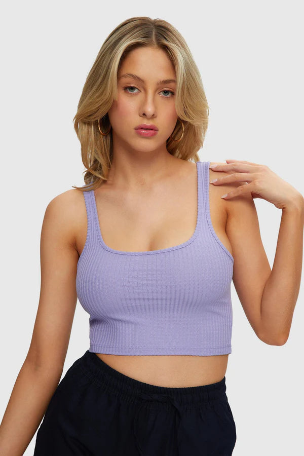 Camisole côtelée lavande