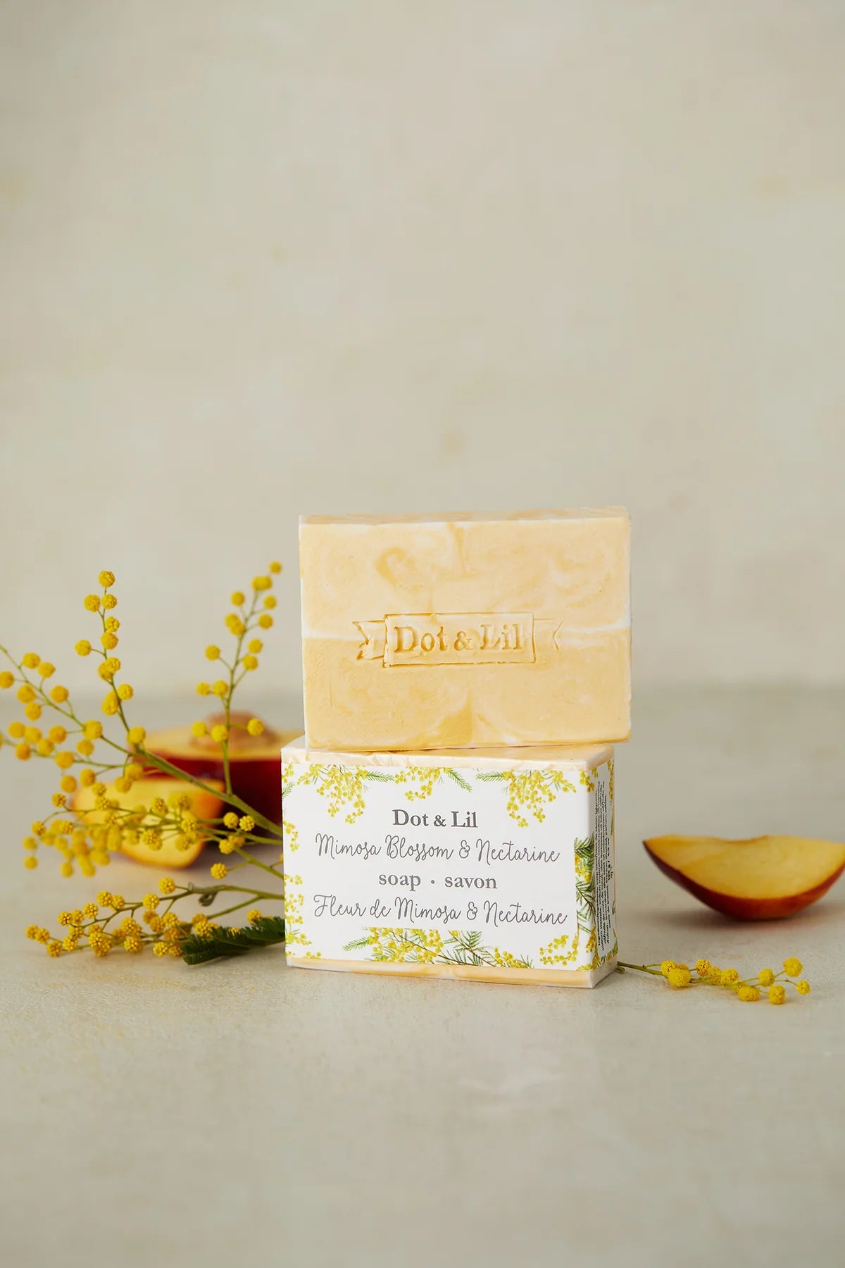 Savon en barre FLEUR DE MIMOSA & NECTARINE