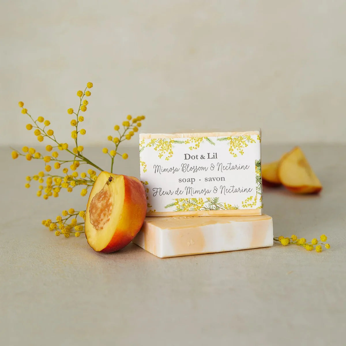 Savon en barre FLEUR DE MIMOSA & NECTARINE