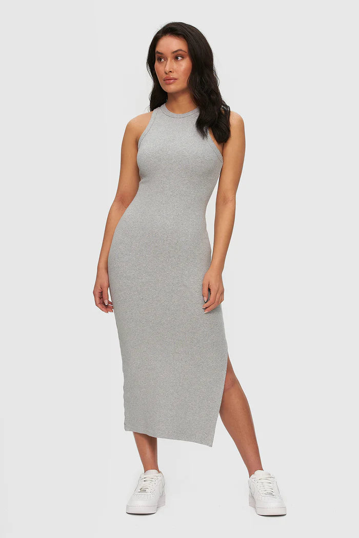 Gray ribbed dress