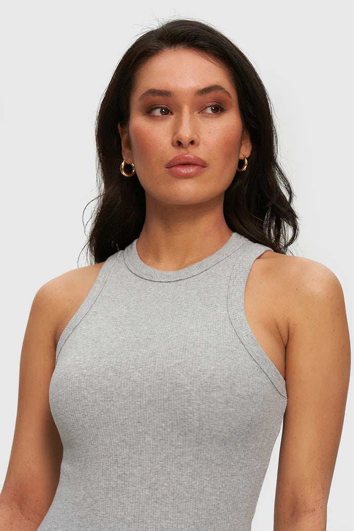 Gray ribbed dress