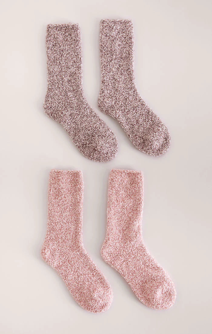 ROSE & MAUVE plush stockings (2 pairs)
