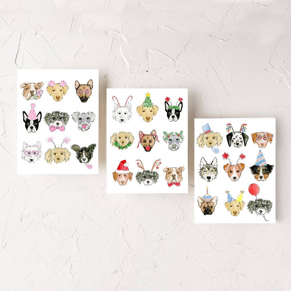 La carte de souhaits CHIENS DU TEMPS DES FÊTES