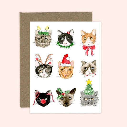 La carte de souhaits CHATS DU TEMPS DES FÊTES