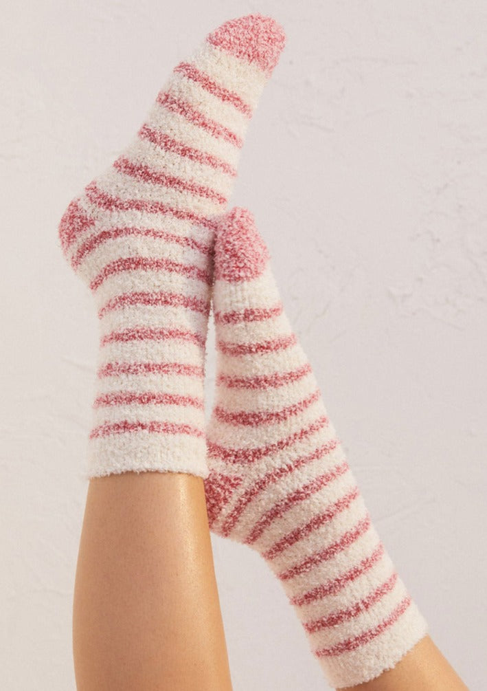 Bas en peluche LIGNES ET ROSE