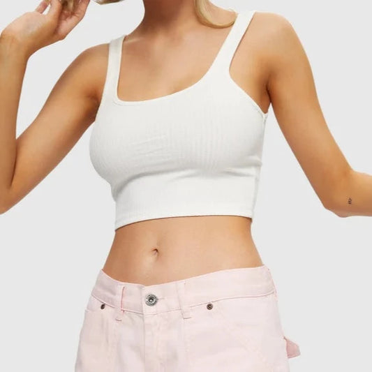Camisole côtelée blanche