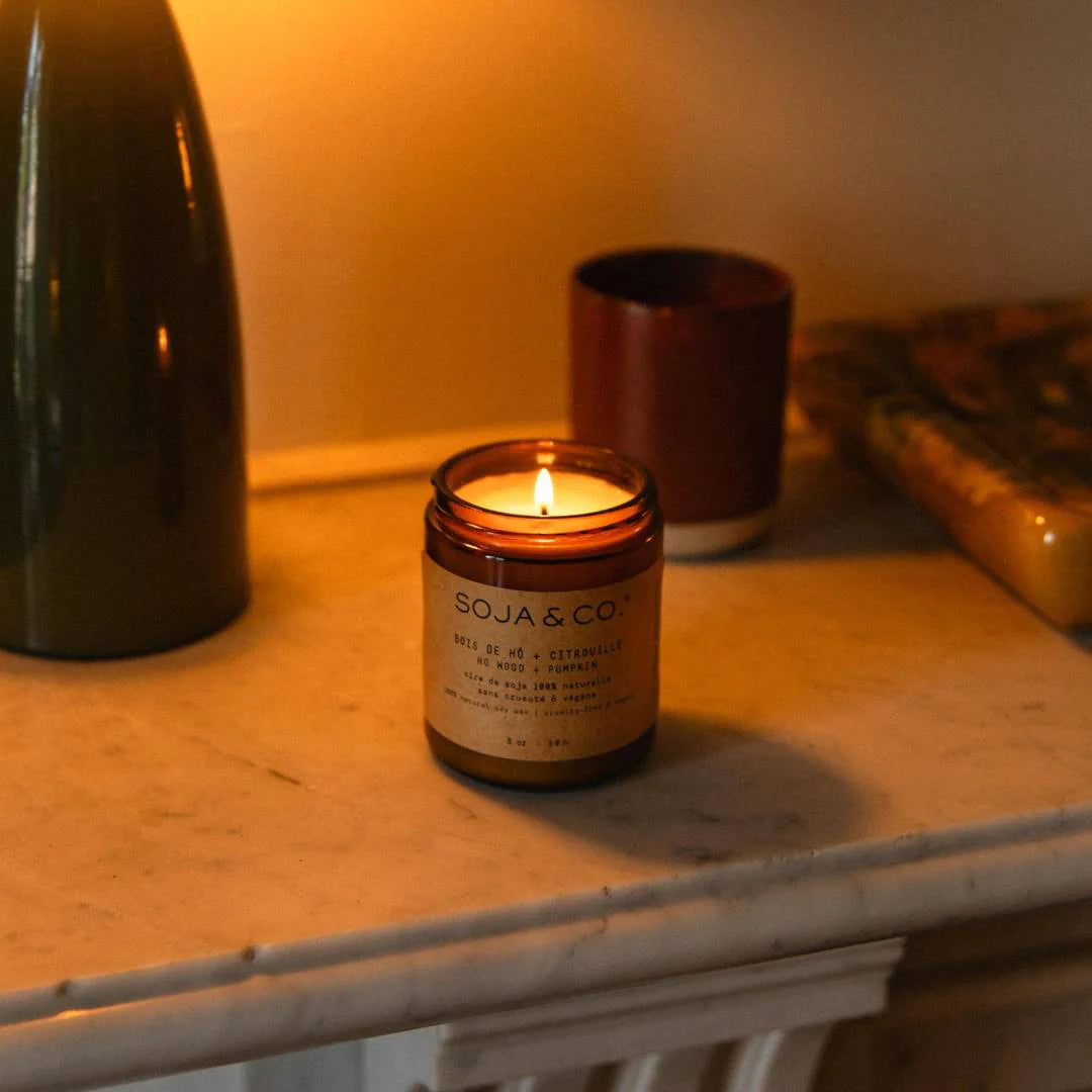 Chandelle BOIS DE HÔ + CITROUILLE