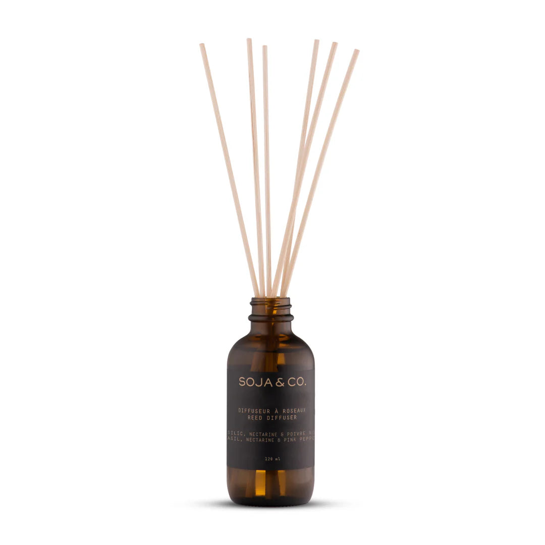 Diffuseur à roseaux BASILIC, NECTARINE & POIVRE ROSE