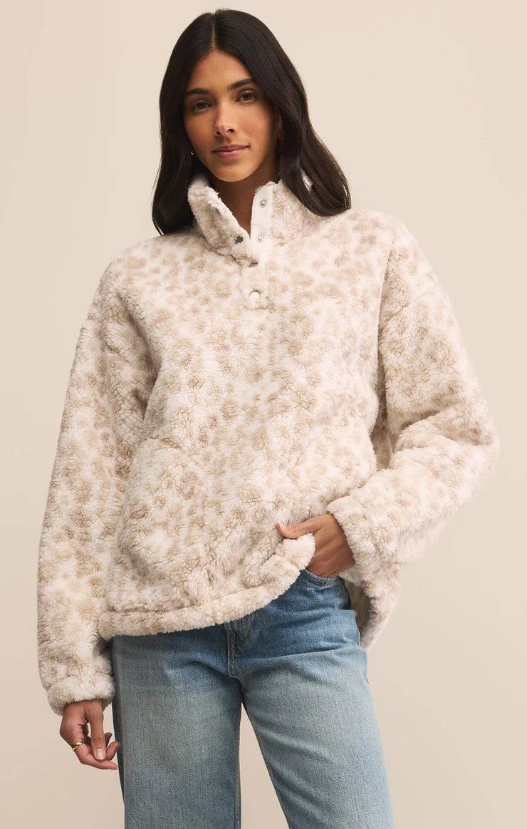 La veste en sherpa BROOKLYN LEOPARD