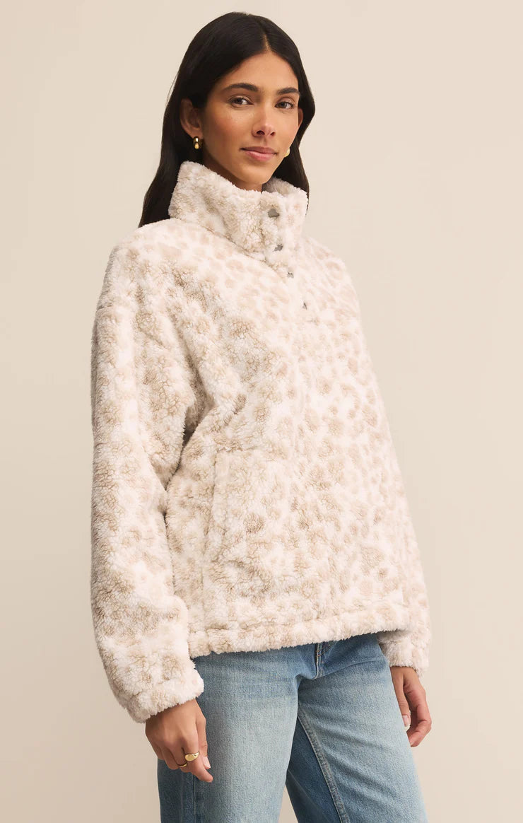 La veste en sherpa BROOKLYN LEOPARD