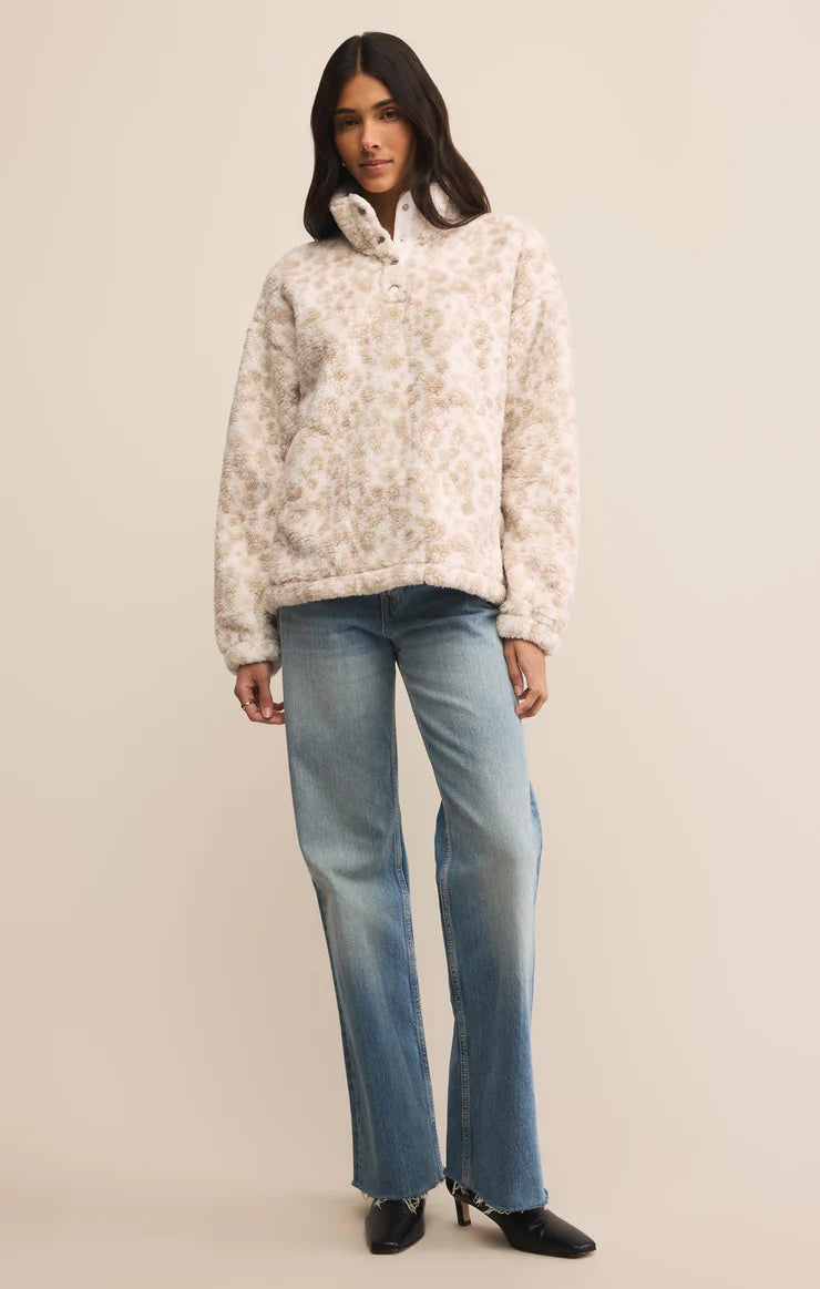 La veste en sherpa BROOKLYN LEOPARD