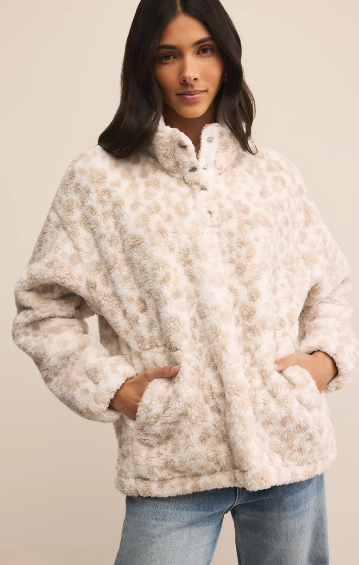 La veste en sherpa BROOKLYN LEOPARD