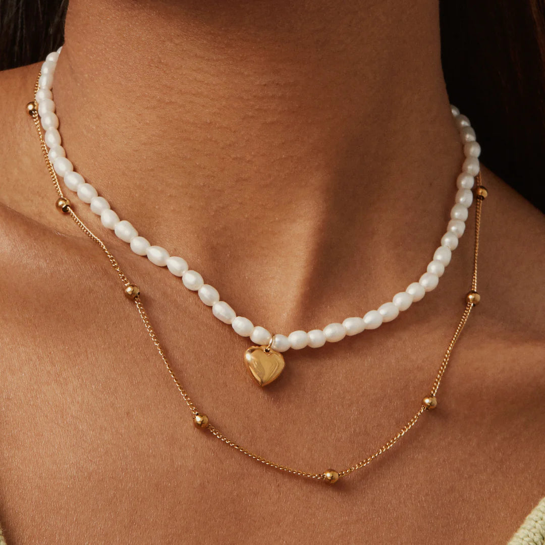 Collier de perles RÊVE - plaqué or