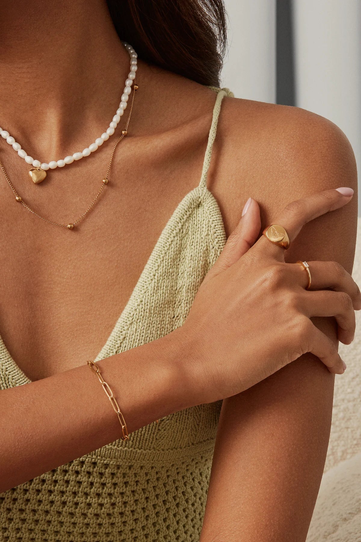 Collier de perles RÊVE - plaqué or