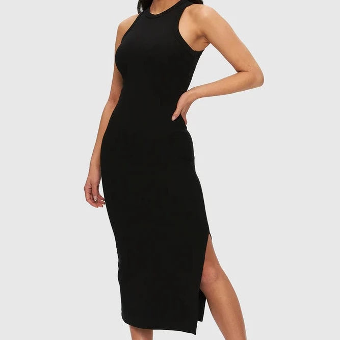 Black ribbed dress