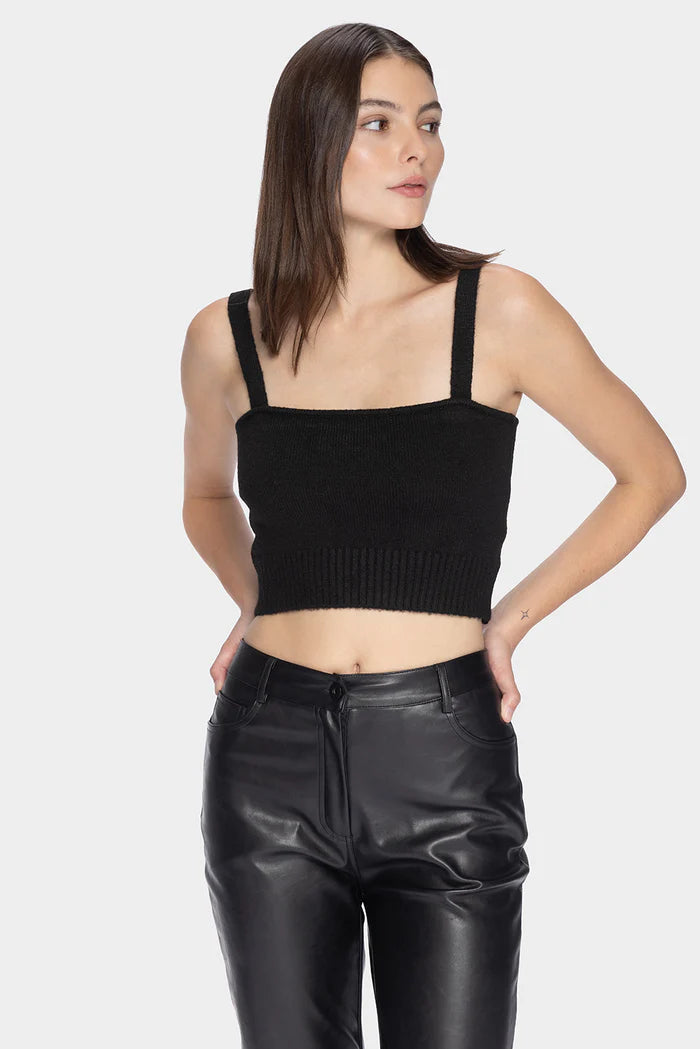 Haut tube en tricot noir