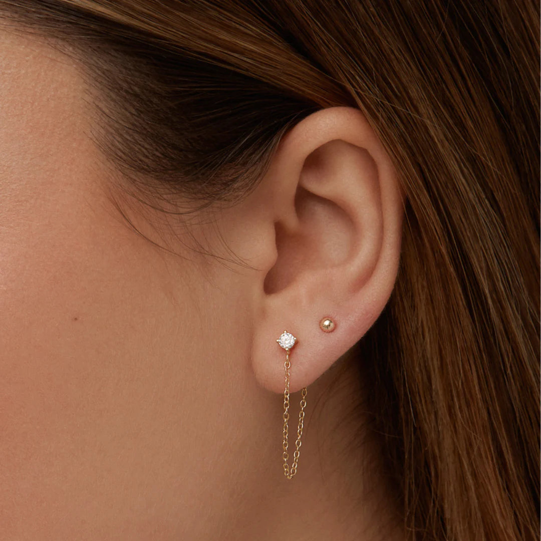 Chain Studs - argent sterling