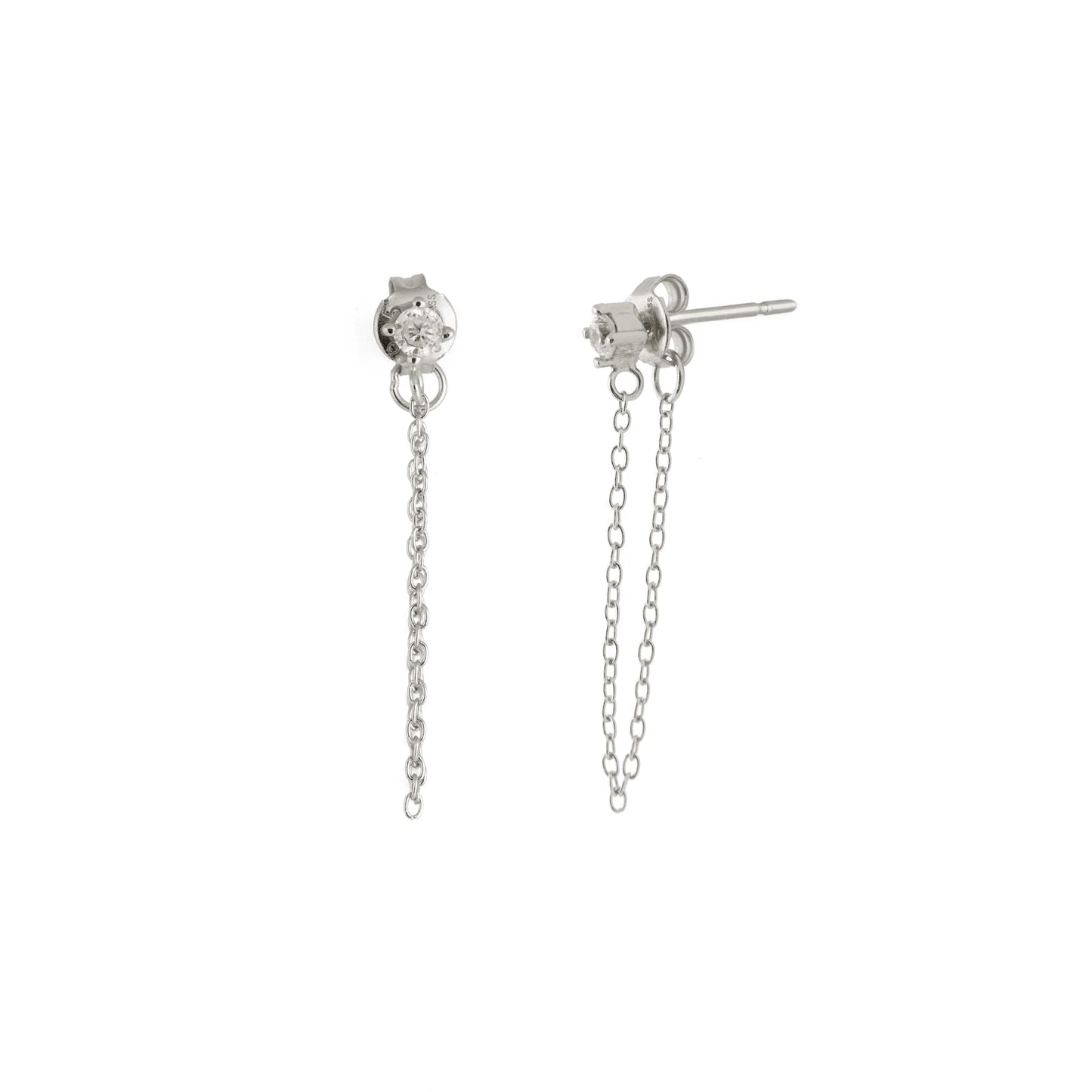Chain Studs - argent sterling