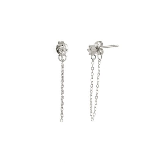 Chain Studs - argent sterling