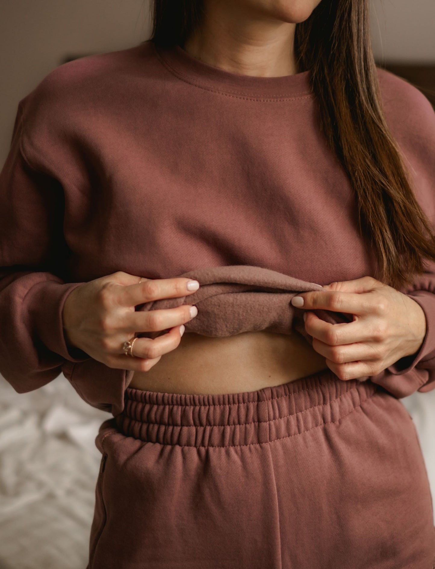 Pantalon jogging mauve fumé