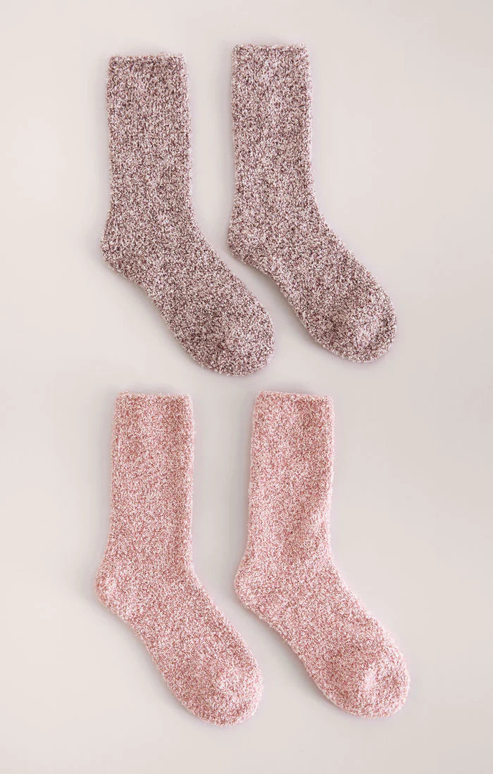 ROSE &amp; MAUVE plush stockings (2 pairs)
