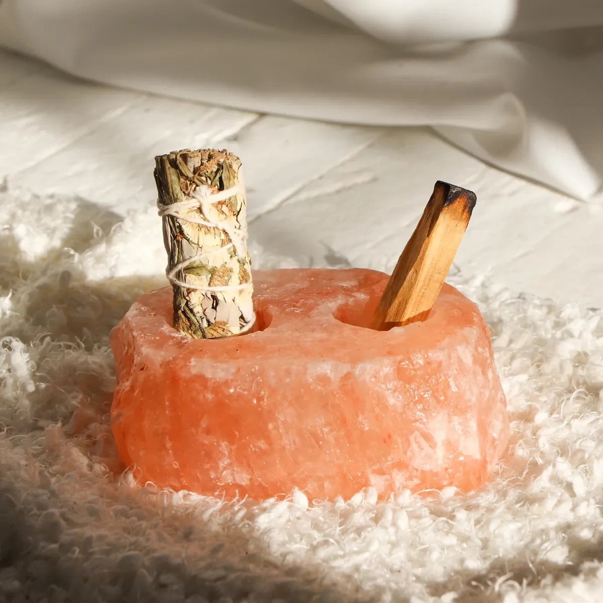 DOUBLE Himalayan Salt Sage Holder