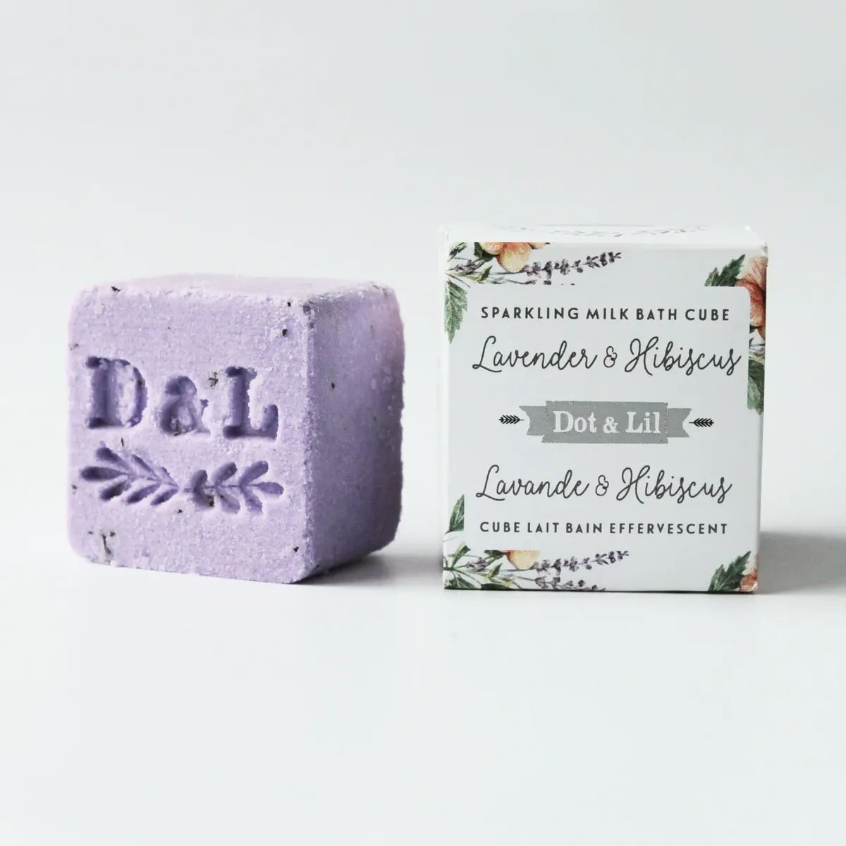 LAVENDER &amp; HIBISCUS effervescent bath cube