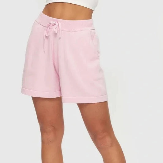 Shorts en tricot rose