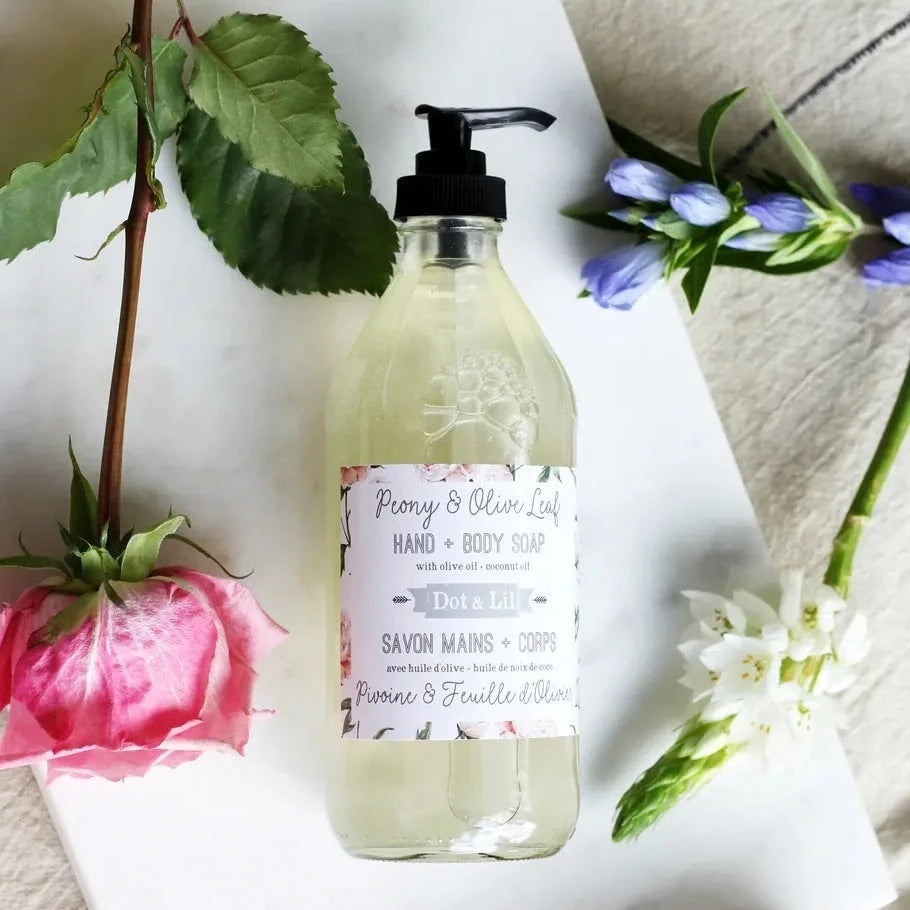 PEONY + OLIVE BLOSSOM hand &amp; body liquid soap