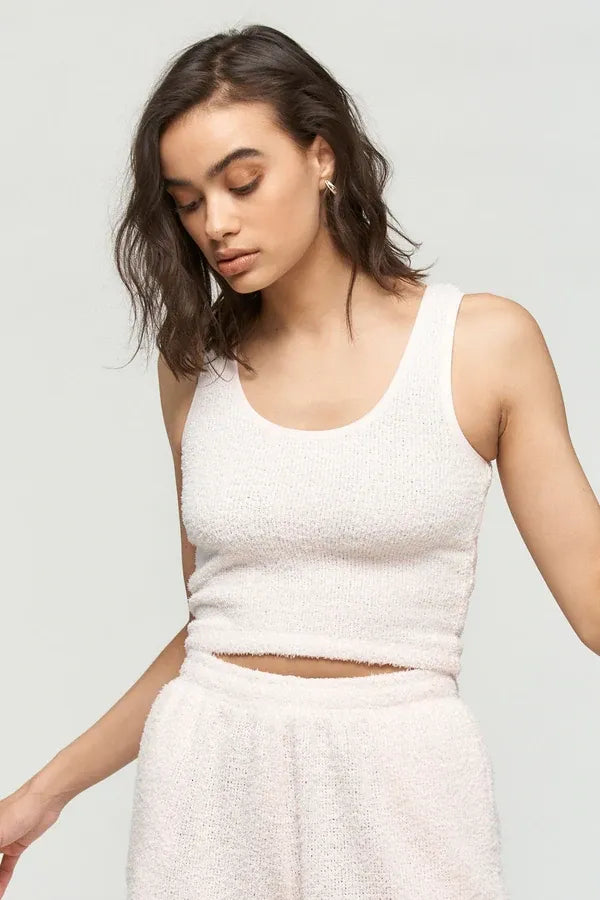 Pink pearl teddy crop top