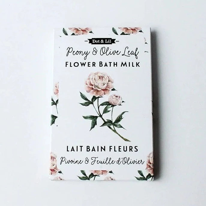 Sachet of PEONY + OLIVE BLOSSOM bath milk