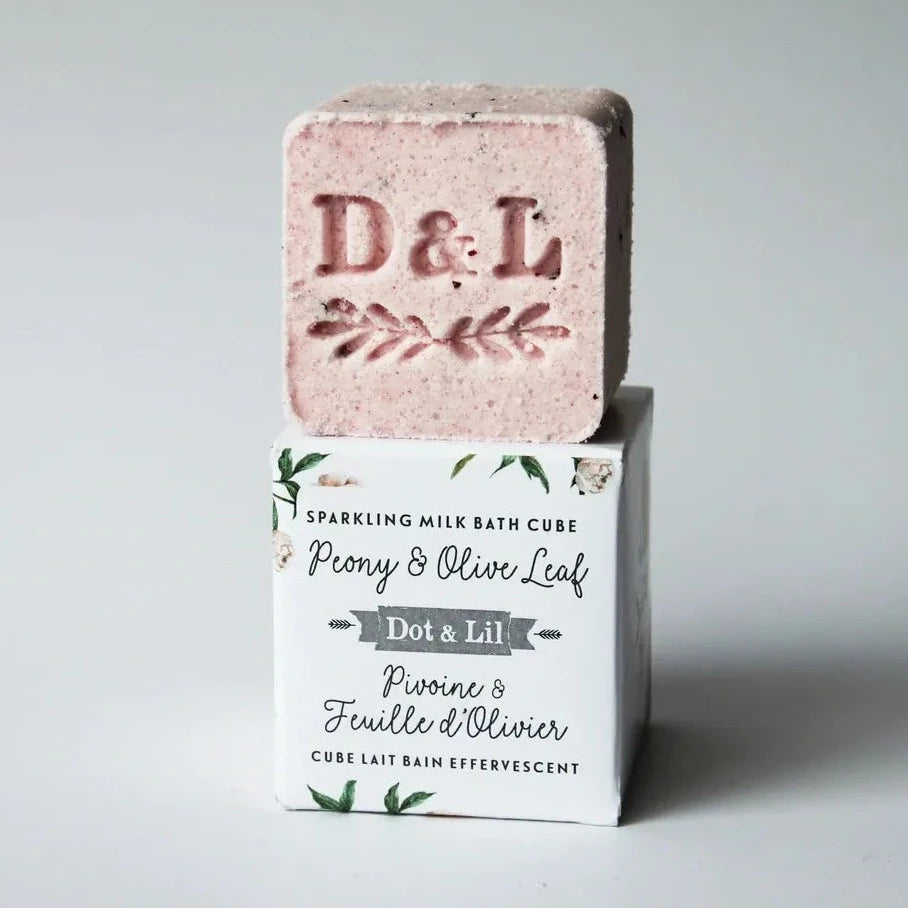 PEONY &amp; OLIVE LEAF Effervescent Bath Cube