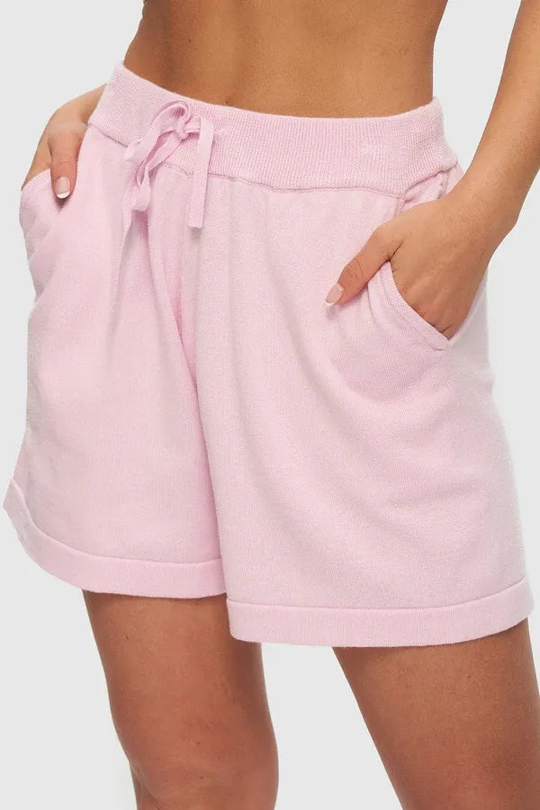 Shorts en tricot rose